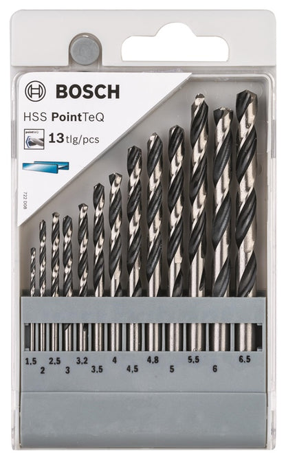 Metalo grąžtų komplektas Bosch, 1,5-6,5 mm, 13 vnt