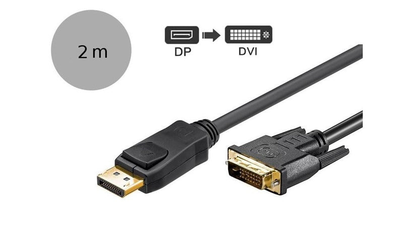 Kabelis MICRO_CONNEC Display port M, DVI M, 2m, juodas