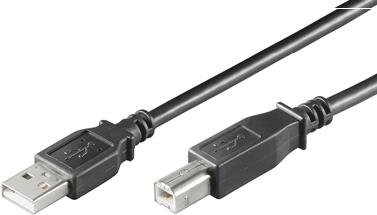 Kabelis MICRO_CONNEC USB TypeA M, USB TypeB M, 0.1m, juodas