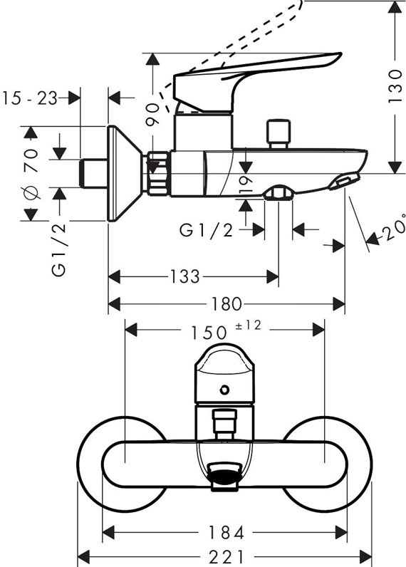 Bateria umywalkowa Hansgrohe Logis E 71403000