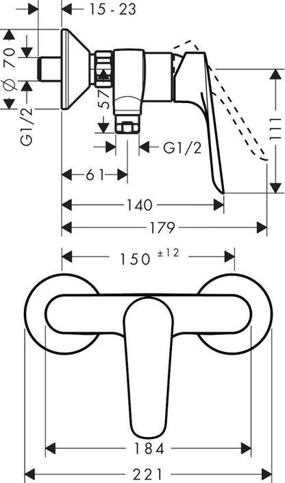 Dušo maišytuvas Hansgrohe Logis E 71602000