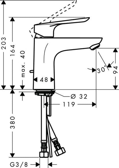 Praustuvo maišytuvas Hansgrohe Logis E 71161000
