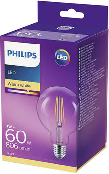 Lemputė Philips LED filamentinė,G93,E27, 6 W, 806 lm, 2700 K