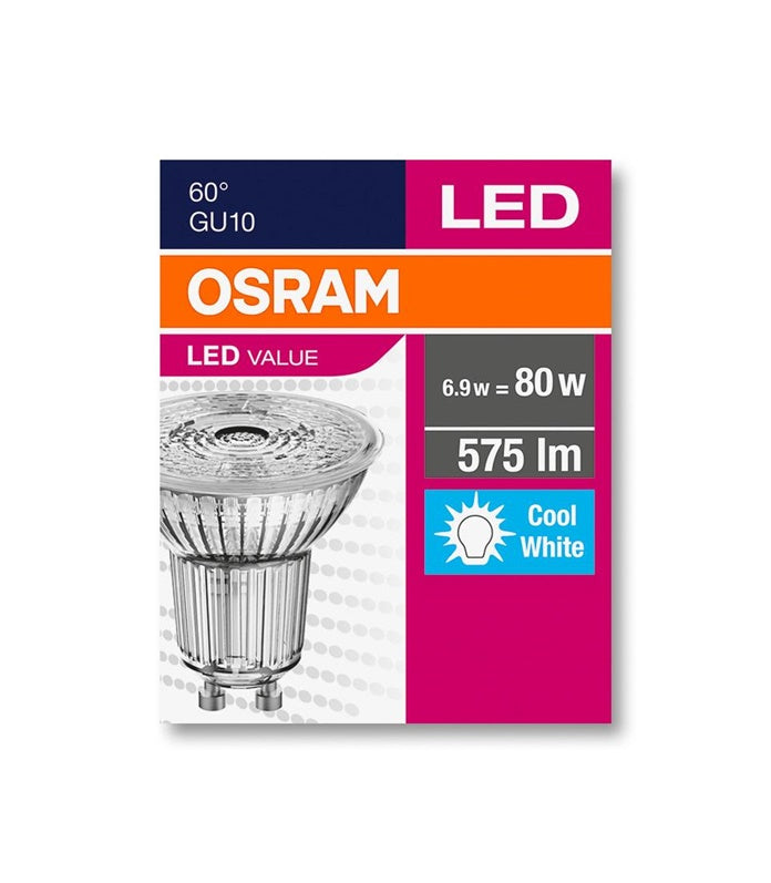 LED lemputė Osram PAR16, 6.9W, GU10, 4000K, 575lm