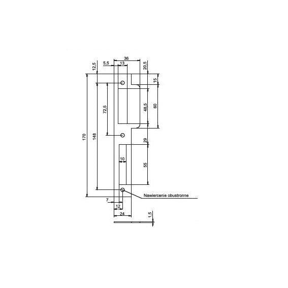 Striker plate Lob RP851P, galvanized