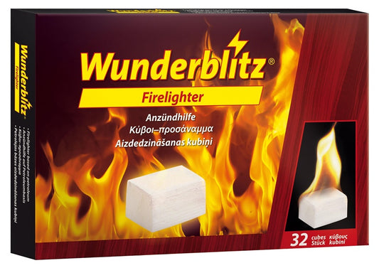 White firelighters, cubes, 32 pcs