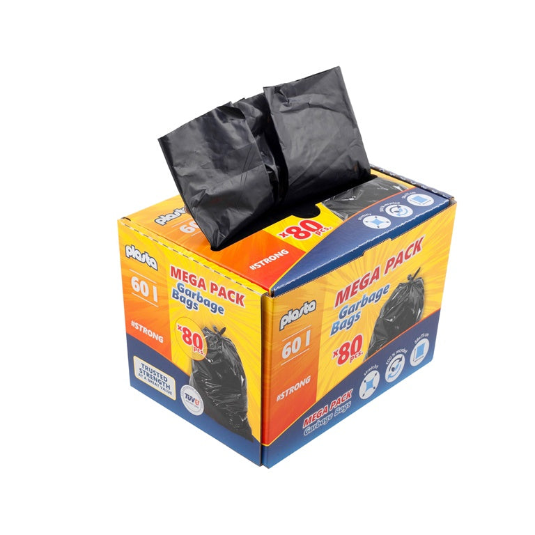 Мешки для мусора Plasta Mega Pack, 60 л, 80 шт., 25MK