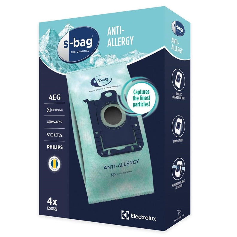 Vacuum Cleaner Bags E206S Anti-Allergy, 4 pcs