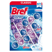 Toilet cleaner and freshener BREF POWER AKTIV LAVENDER, 3×50 g