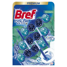 Toilet cleaner-freshener BREF COLOR AKTIV EUCALYPTUS, 3×50 g