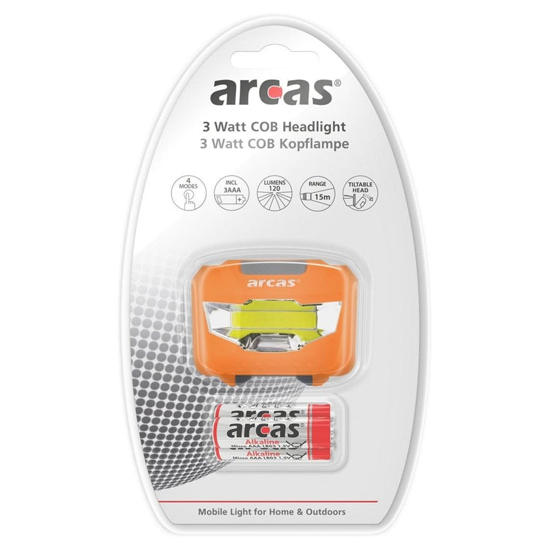 Headlamp Arcas 3W LED 4 FUNCT 3XAAA