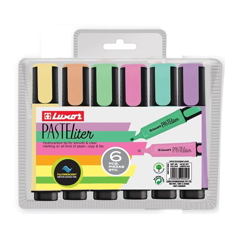 Highlighters LUXOR 4020P/6WT, pastel colors, 6 pcs.