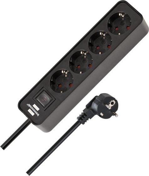 BRENNENSTUHL ECOLOR Household Power Strip, 4-way, 1.5 m