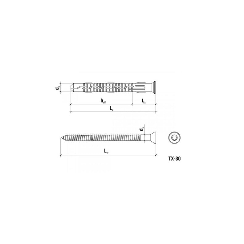 ШУРУП С ПОЛНОЙ РЕЗЬБОЙ 10X200 KPS-10200S (25)