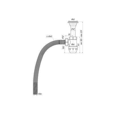 SINK TRAP 1 1/4X32 BM2095/FLEX HOSE