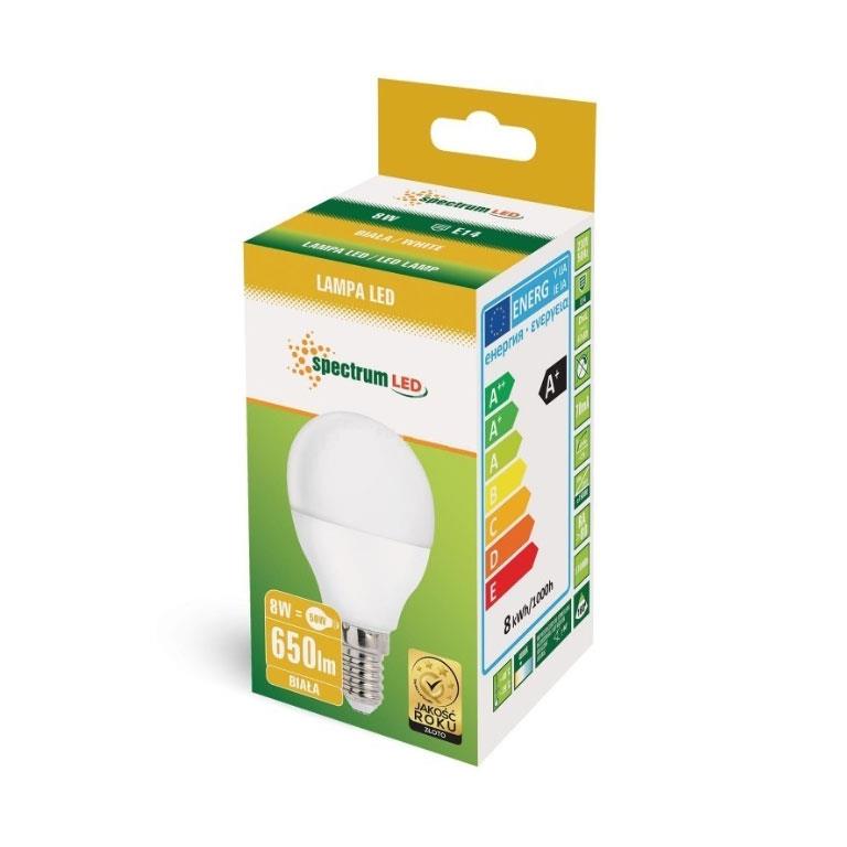 Lemputė Spectrum LED, P45, E14, 8W, 710LM, 4000K