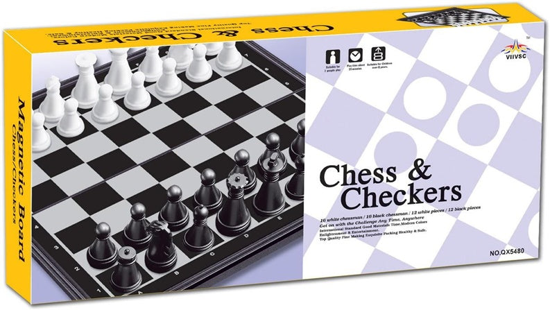 Magnetic draughts and chess board qx5480