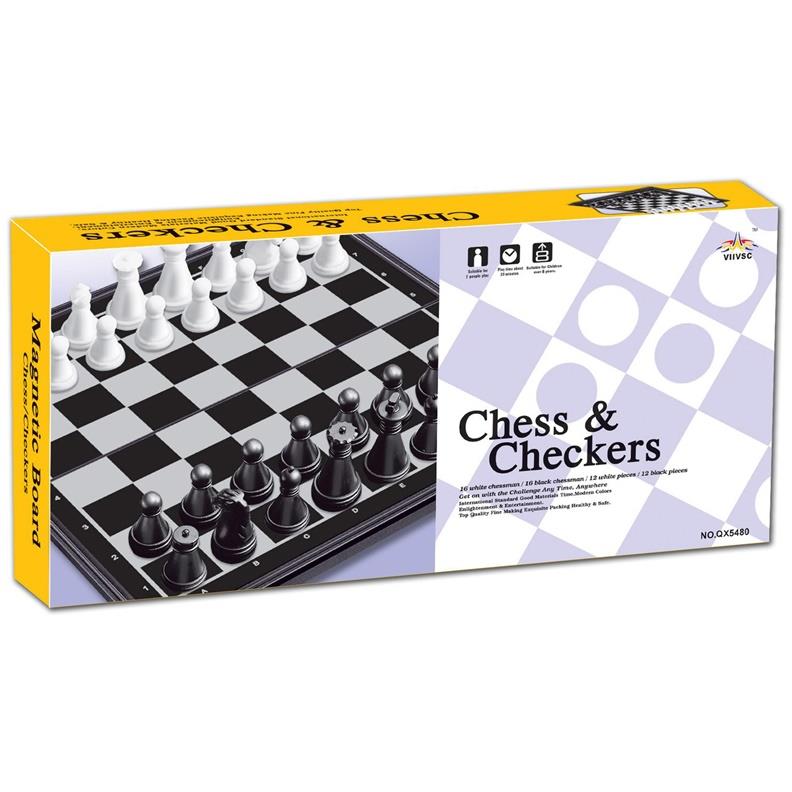 Magnetic draughts and chess board qx5480