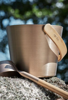 Czerpak do sauny RENTO, bambusowy, 0.3 l, 48 x 9 cm, szampański