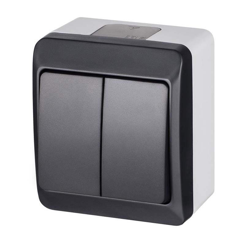 Switch ELEKTRO-PLAST HERMES, 2-gang, IP44