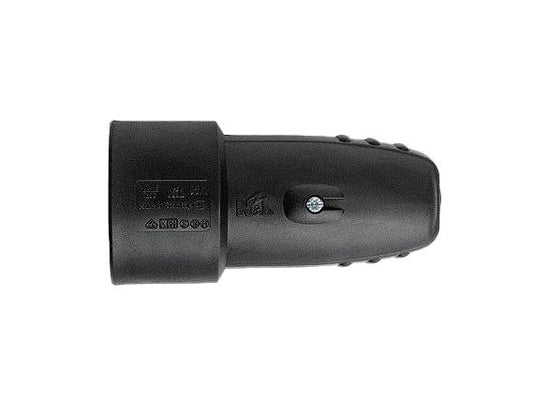 Extension socket N&L, 3P, 16A, 250V, black