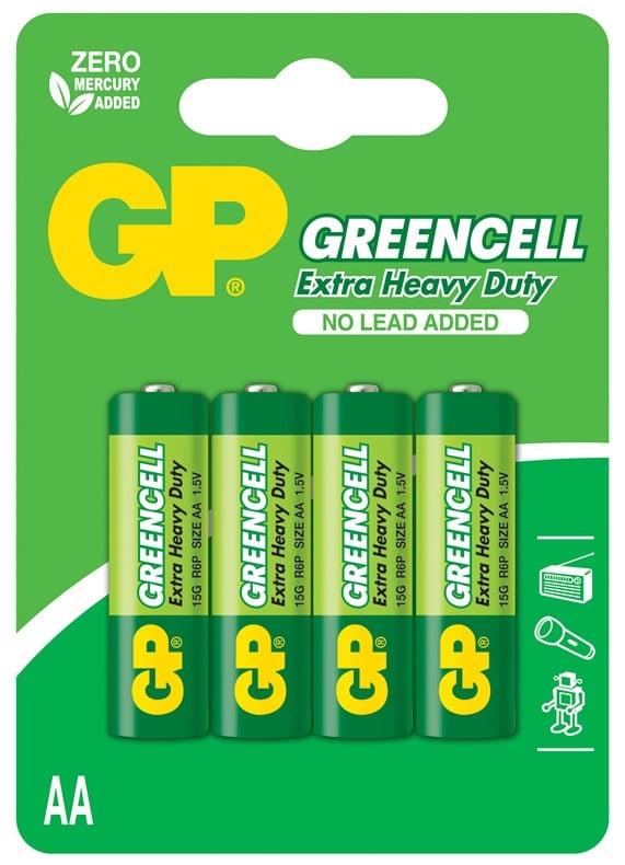 Elementai GP GREENCELL AA/R06, 1,5V, 4 vnt.