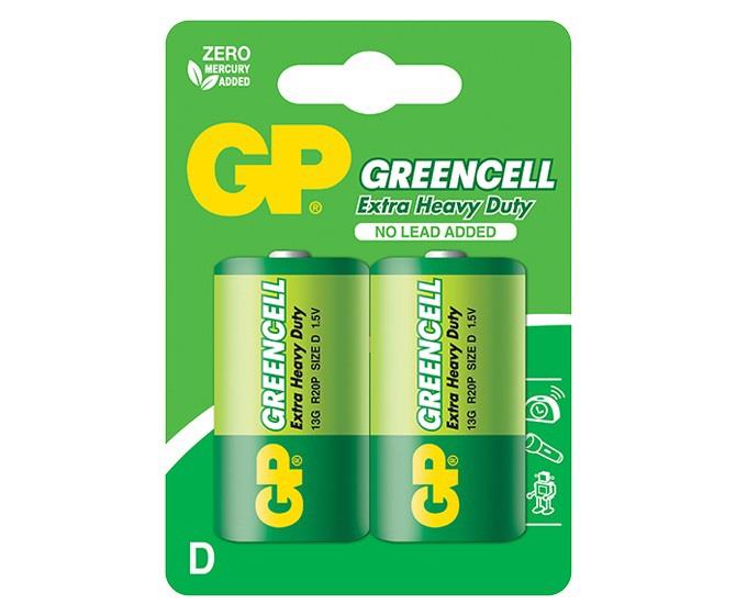 Batteries GP GREENCELL D/R20, 1.5V, 2 pcs.