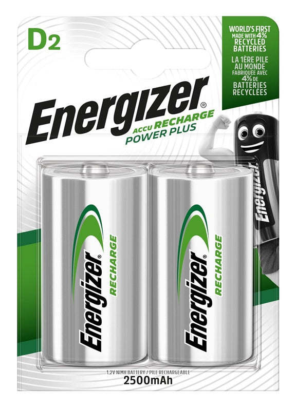 Rechargeable batteries Energizer D 2500 mAh, 2 pcs.