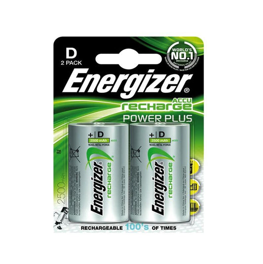 Rechargeable batteries Energizer D 2500 mAh, 2 pcs.