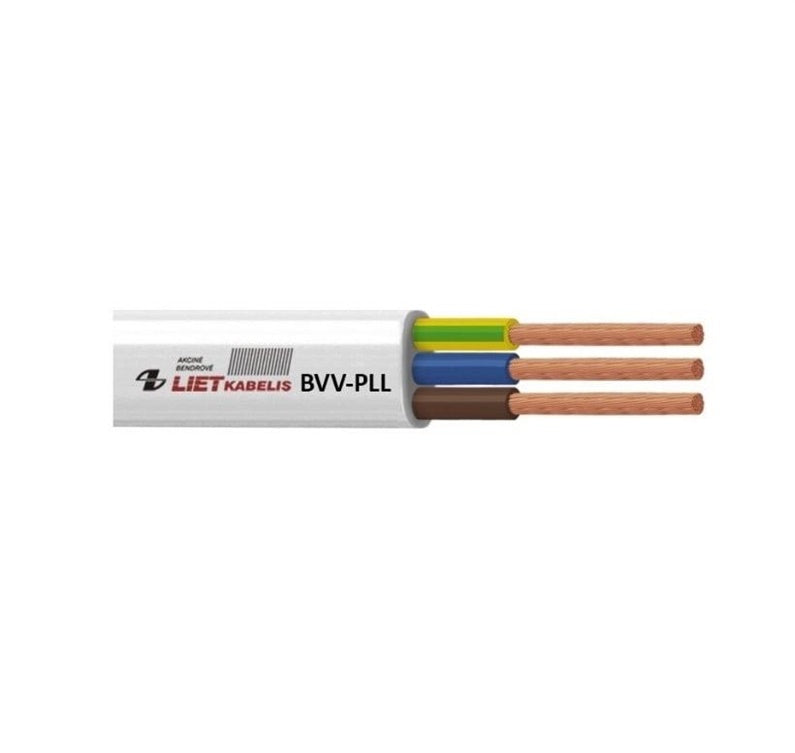 Kabel Lietkabelis BVV-PLL, 2 x 2,5 mm², biały, 25 m
