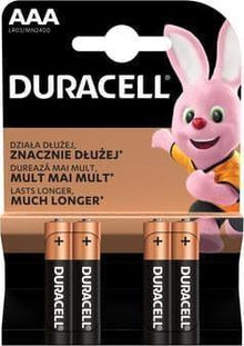 Elementai Duracell, AAA/LR03, 1.5V, 4 vnt.