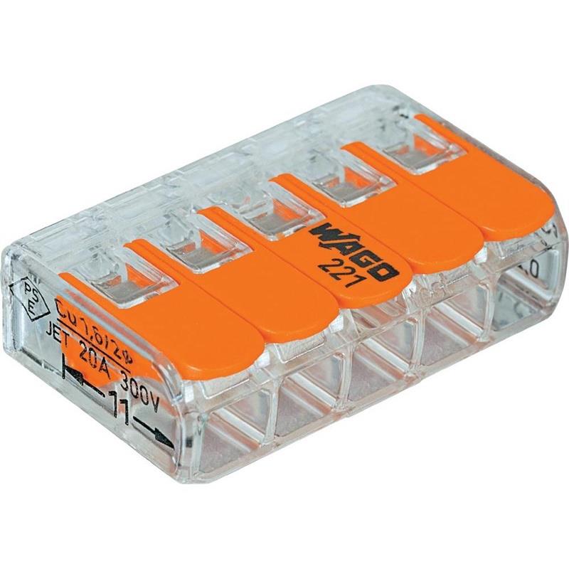 Złączka zaciskowa Wago 221-415/25, 5 x 0,2-4 mm², 450 V, 25 szt.