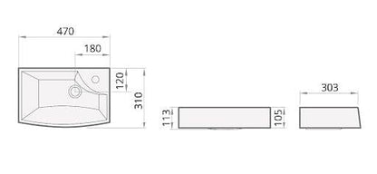 Praustuvė PAA MINI STEP, 470×310 mm