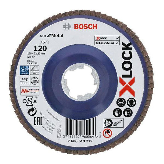 Flap sanding disc BOSCH X-LOCK 125 mm, 120