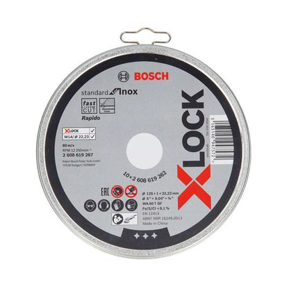 Tarcze tnące Inox BOSCH X-LOCK 125x1 mm, 10 szt.