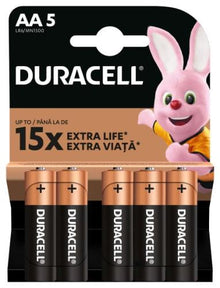 Elementai DURACELL AA/LR06, 1.5V, 5 vnt.
