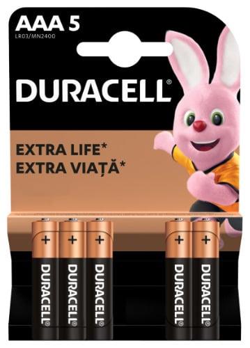 Elementai DURACELL, AAA/LR03, 1.5V, 5vnt.