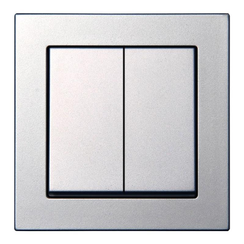Perjungiklis LIREGUS EPSILON, 2 klav., metalo spalvos