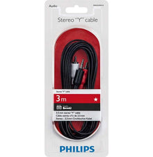 Kabel PHILIPS 3.5mm M, 2xRCA M, 3m, czarny SWA2520W/10