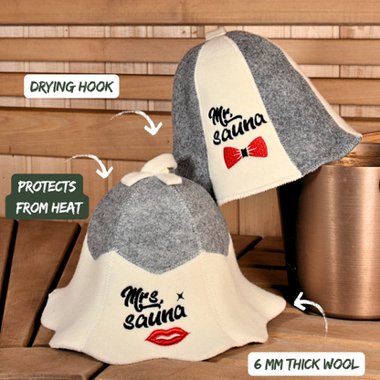 Sauna Hat 'Mrs. Sauna', 100% Wool