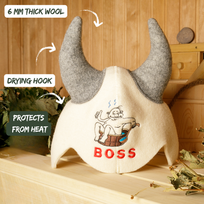 Sauna Hat 'Boss' 100% Wool