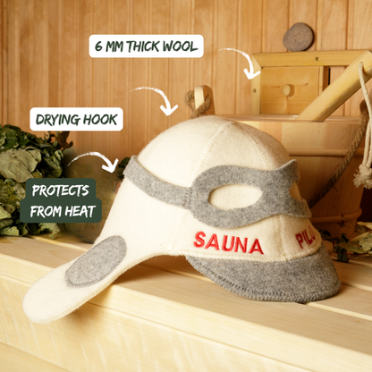 Sauna Hat 'Sauna Pilot' 100% Wool
