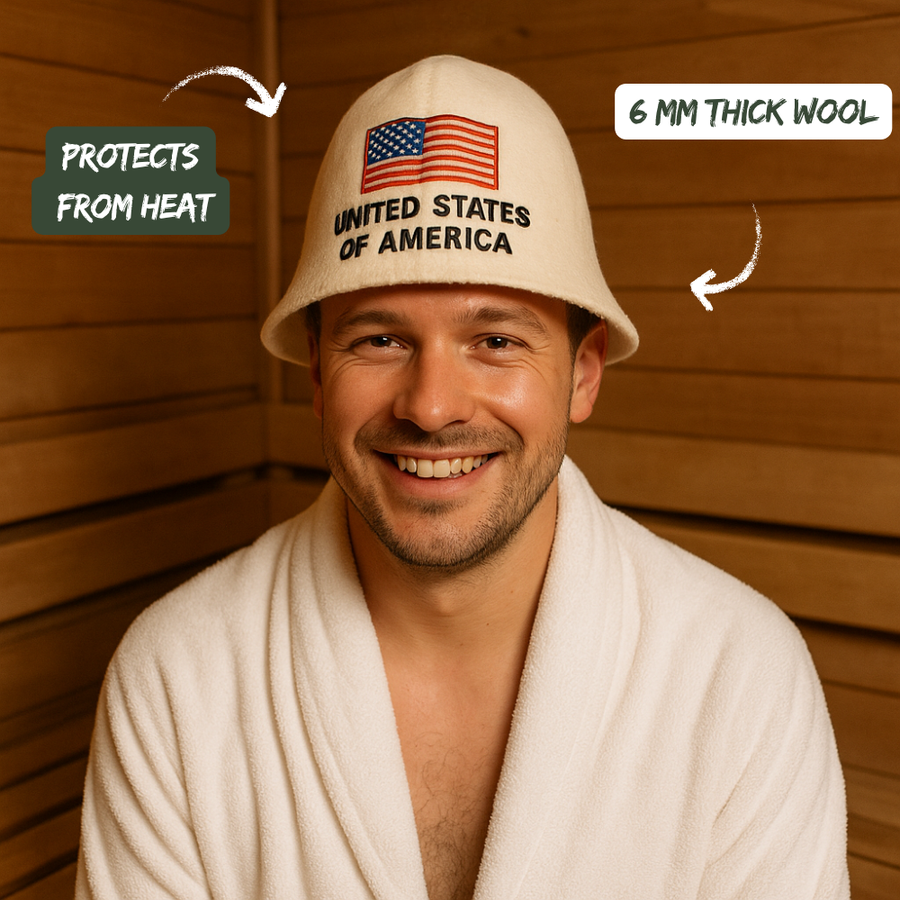 Sauna Hat ‘FLAGS’, 100% Wool