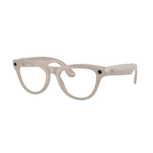 Ray-Ban Meta Skyler Gen1 išmanieji akiniai su AI, Size 52-20, 3F /Sapphire Lense, Shiny Chalky, skaidri / pilka spalva
