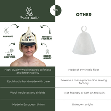 Czapka do sauny „Sauna Boss” 100% wełna