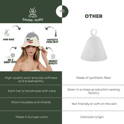 Sauna Hat 'Mrs. Sauna', 100% Wool