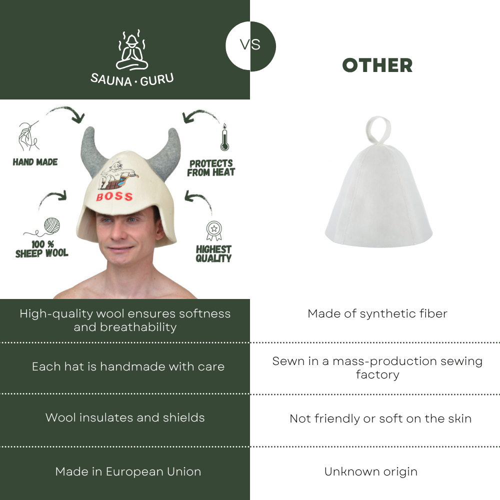 Sauna Hat 'Boss' 100% Wool
