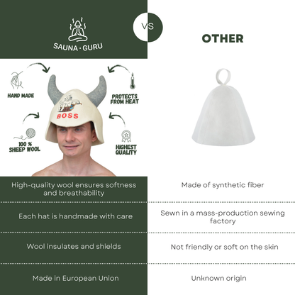 Sauna Hat 'Boss' 100% Wool