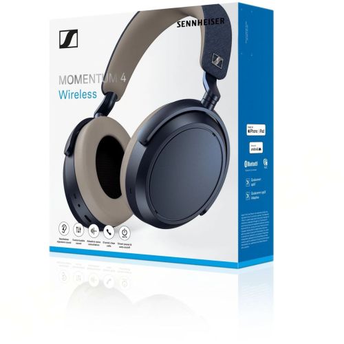 Sennheiser Momentum 4 belaidės ant ausų dedamos ausinės Denim, juoda spalva