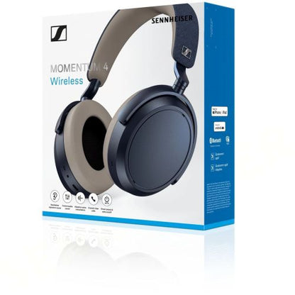 Sennheiser Momentum 4 belaidės ant ausų dedamos ausinės Denim, juoda spalva